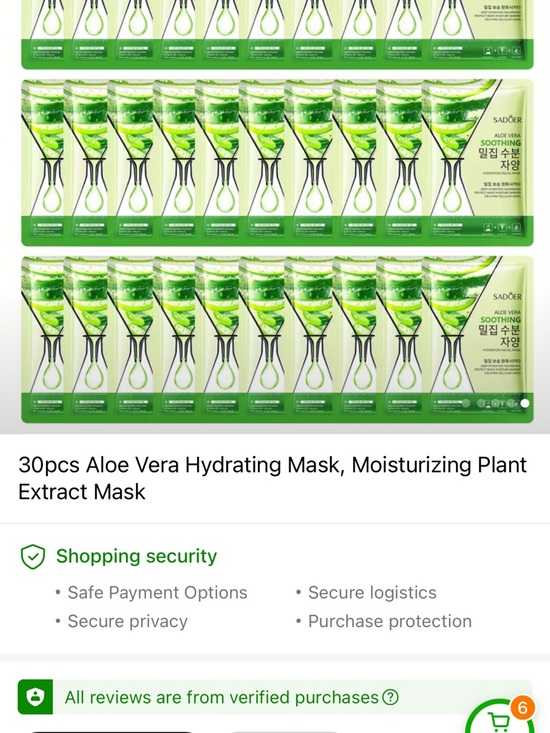 TEN SADOER Aloe Vera Soothing Hydration Facial Mask NEW Korean skincare - Picture 9 of 9